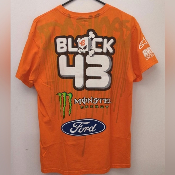 RARE color Monster energy DC brand tee size men's M orange great condition - Picture 2 of 7